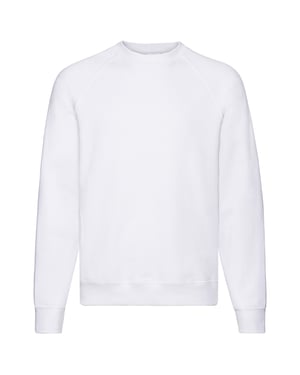 Fruit of the Loom Heren Klassiek 80/20 Raglan Sweatshirt (Wit)