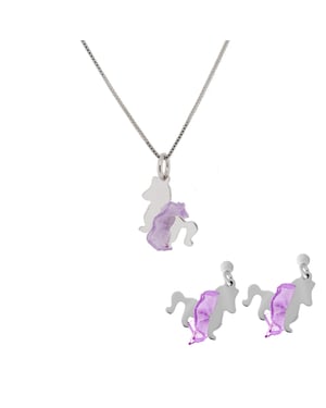 Orphelia 'Celinia' Kinderen 925 Sterling Zilveren Set: Ketting-Hanger + Oorbellen - Zilver SET-7134