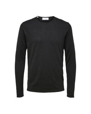 Selected Sweaters Rocks Knit Crew Neck Zwart Zwart