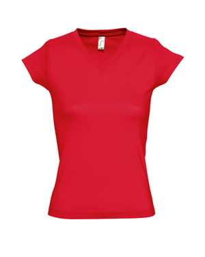 SOLS Dames/dames Maan V Hals T-Shirt met korte mouwen (Rood)