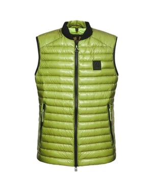 Belstaff Airframe neongeel glanzend gilet met donsvulling