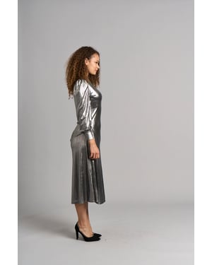 Becky Foil Jurk - Zilver