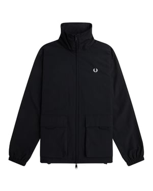 Fred Perry zwarte jas met patchzak en ritssluiting
