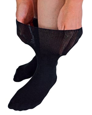 Dr.Socks - Extra brede bamboe oedeemsokken - Zwart