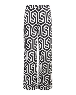 Dreimaster Stof broek Dames zwart en wit