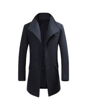 Allthemen herenwollen jas winter zakelijk slim fit reversjas grijs
