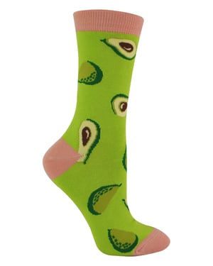 Miss Sparrow - Grappige fruitsokken voor dames - Avocado (Groen)
