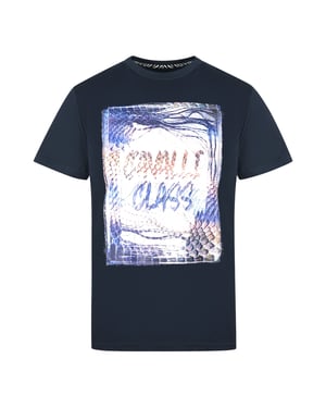 Cavalli Class Box Logo Donkerblauwe T-shirt