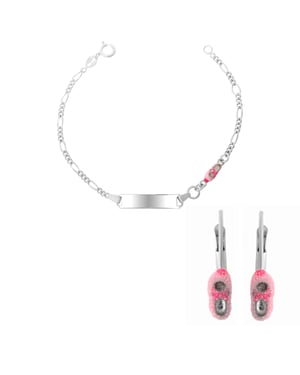 Orphelia 'Megane' Kinder 925 Sterling Zilveren Set: Armband + Oorbellen - Zilver SET-7136