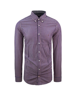 Tommy Hilfiger Slim Fit Oxford Overhemd Gestreept Navy Heren Top