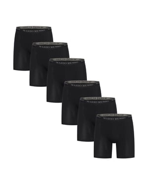 Mario Russo Onderbroeken 6-Pack long fit Boxers Zwart