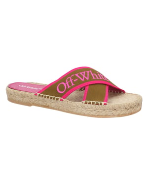 Off White Groene Katoenen Espadrilles