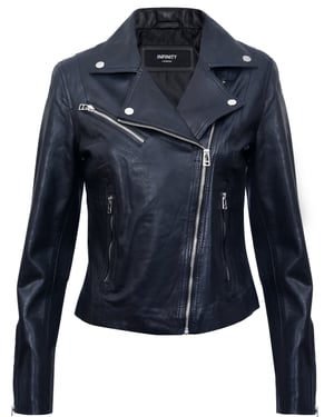 Dames slim leren bikerjack-Matlock