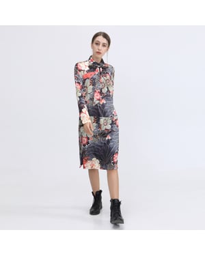 Bloemen macro -print shirtjurk
