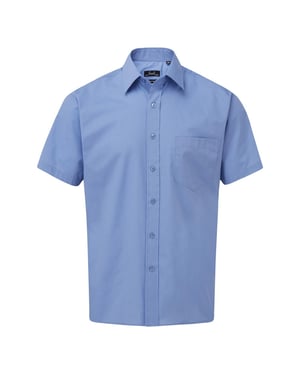 Premier Herenshirt met korte mouwen Popeline (Middenblauw)