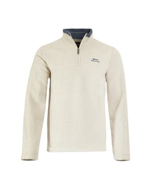Weird Fish Heren Newark Grid Eco Friendly Quarter Zip Fleece Top (Ecru)
