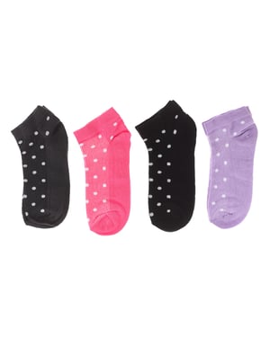 4er-Pack Damen-Söckchen, Damen-Kurzsocken, Baumwolle, bedruckt.