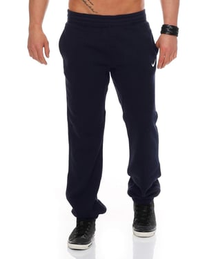 NIKE Heren Club Swoosh Cuff Joggingbroek in marineblauw