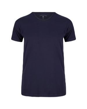 Presly & Sun Tee SS Steve V-Neck Blauw