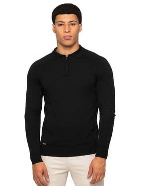 Enzo Milano heren polotrui met halve rits