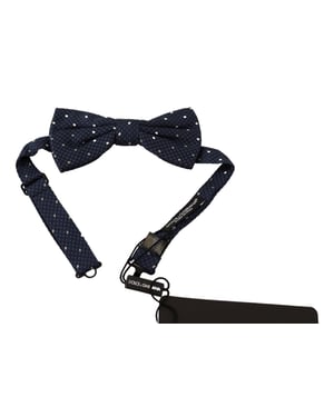 Dolce & Gabbana Mannen Donkerblauwe Patroon Verstelbare Nek Papillon Vlinderdas
