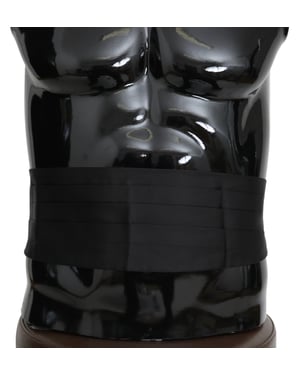 Dolce & Gabbana Zwarte Mannen Taille Riem 100% Zijde Cummerbund