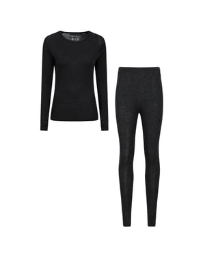 Mountain Warehouse Dames/Dames Merino Wol Base Layer Set (Zwart)