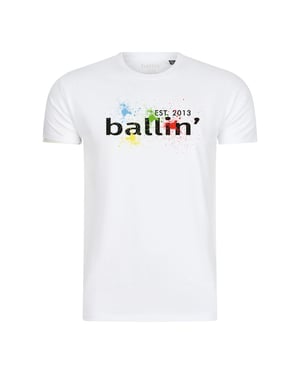 Ballin Est. 2013 Tee SS Paint Splatter Tee Wit