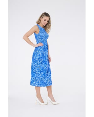 Blauwe Paisleyprint Jurk