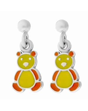 Orphelia 'Bear' Kinder 925 Sterling Zilveren Dangle Oorbellen - Silver ZO-7140/YE