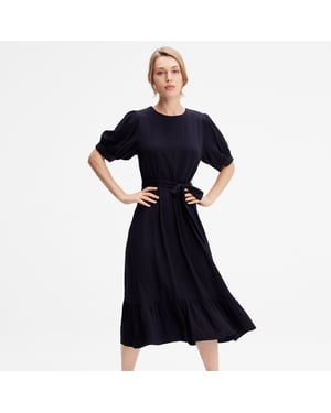 Viscose blouse-jurk met donzige zoom