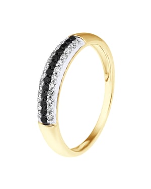 Alliance Diamonds zwarten en blanken 0.260 Cts Yellow Gold
