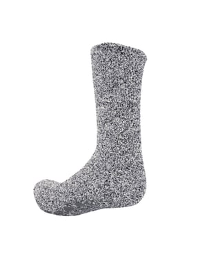 Floso Heren Warme Slippersokken met Rubberen Antislip Grip (Grijs)
