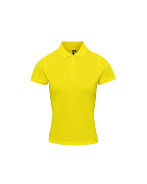 Premier Dames/dames Coolchecker Plus Piqu Polo met CoolPlus (Geel)