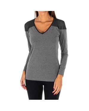 Dames t-shirt met lange mouwen en V-hals DB756