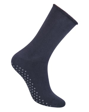 Steven - 1 Paar Heren Katoenen Pantoffelsokken met Antislip Grippers - Houtskool