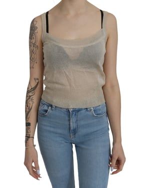 BYBLOS Beige Mouwloze Tankdoorzichtige Top