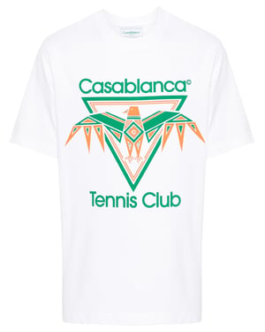 Casablanca Playful Eagle Tennis Club Bedrukt T-shirt in Wit