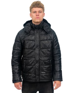 Heren puffer leren bomberjack-Alicante