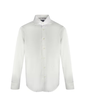 Aquascutum effen wit overhemd met lange mouwen