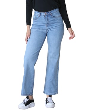 MYT Dames Wide Leg High Waisted Jeans in Lichtblauw