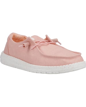 HEYDUDE Wendy Canvas 100% Katoenen Roze Instappers Voor Dames