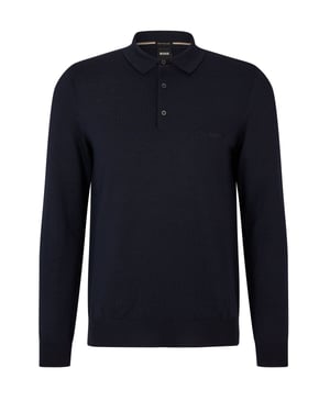 Boss Black Bono-l Lange Mouwen Polo Shirt Donkerblauw