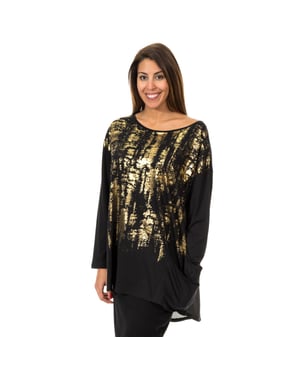 Dames t-shirt met lange mouwen en boothals 10DML0437