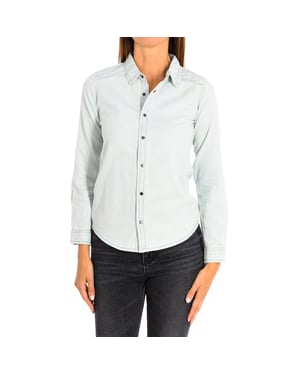 Dames denim shirt met lange mouwen 8381