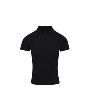 Premier Dames/dames Coolchecker Plus Piqu Polo met CoolPlus (Zwart)