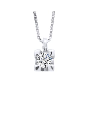 Ketting Diamond Solitaire 0,10 Cts White Gold
