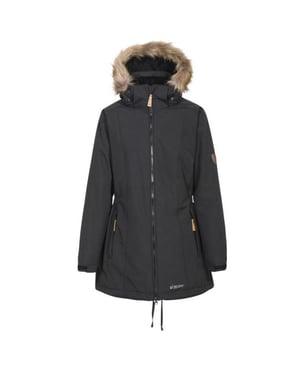 Trespass - Dames Celebrity Geïsoleerd Extra Lange Parka Jas (Zwart)