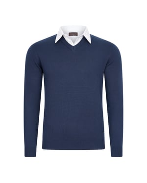 Cappuccino Italia Trui Mock Pullover Blauw