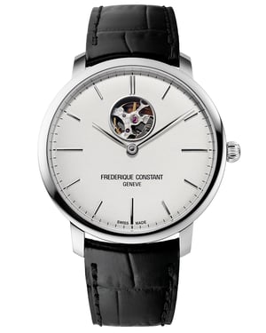 Frédérique Constant Slimline Heart Beat Heren Zwarte Horloge FC-312S4S6